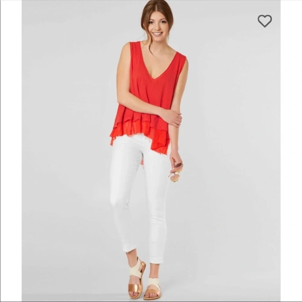 NWT Free People Peachy Tank in Coral - Picture 6 of 8